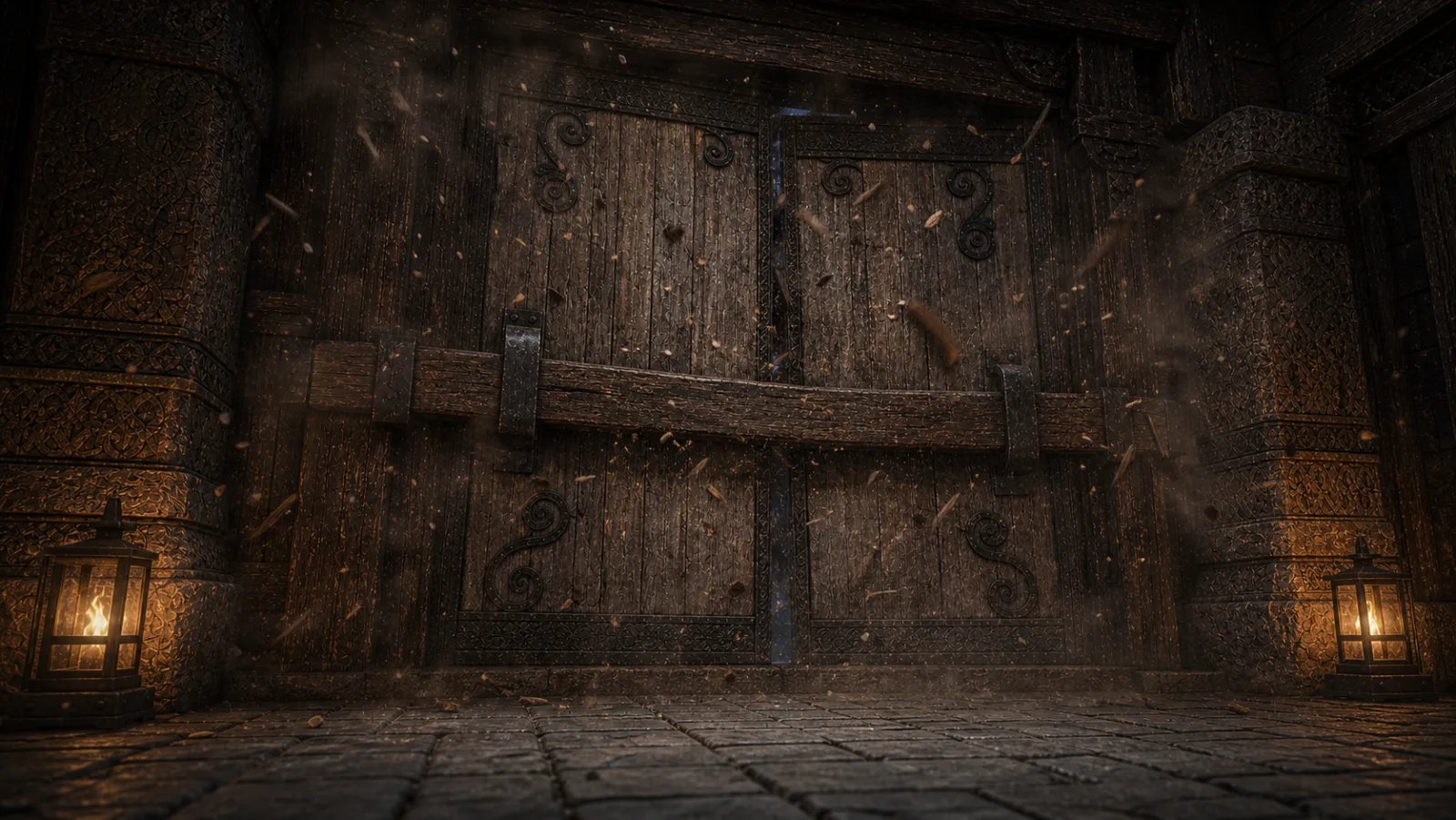 First monster impact against the closed gate